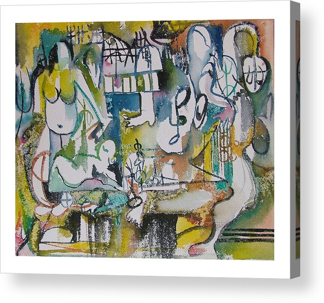 Music Acrylic Print featuring the painting Musical Abstraction by Rita Fetisov