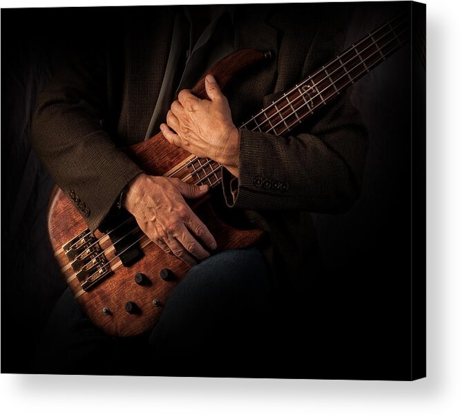 Bass Acrylic Print featuring the photograph Musician's Hands by David and Carol Kelly