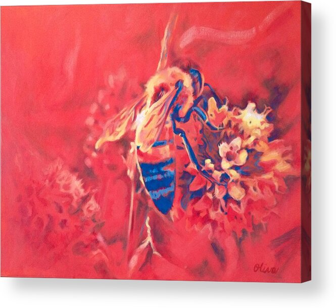 Bee Acrylic Print featuring the painting Nashville After-image #1 by Melanie Oliva