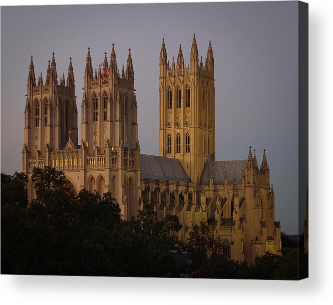 washington National Cathedral Acrylic Print featuring the photograph National Cathedral at Twilight by Just Birmingham