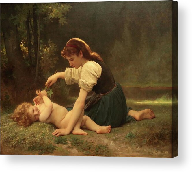 Nature Acrylic Print featuring the painting Natures Fan by Troy CapertonWilliam Adolphe Bouguereau