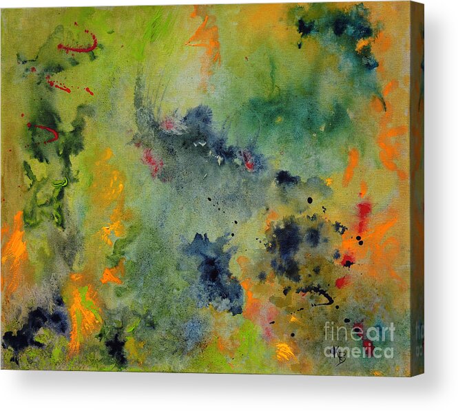 Space Acrylic Print featuring the painting Nebula by Karen Fleschler