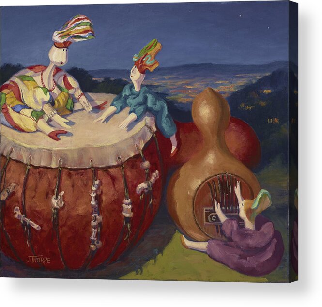 Gourd Acrylic Print featuring the painting Night Music by Jane Thorpe