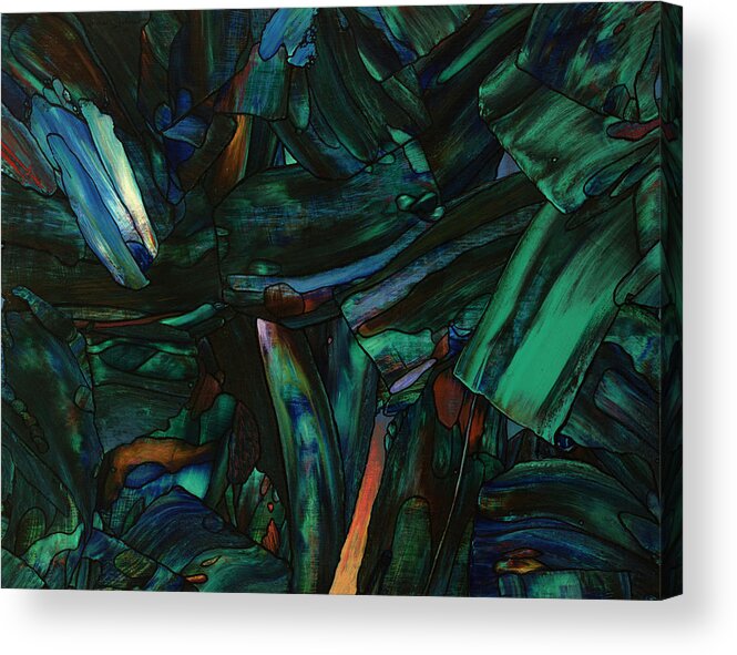 Abstract Acrylic Print featuring the painting Nightfall by James W Johnson