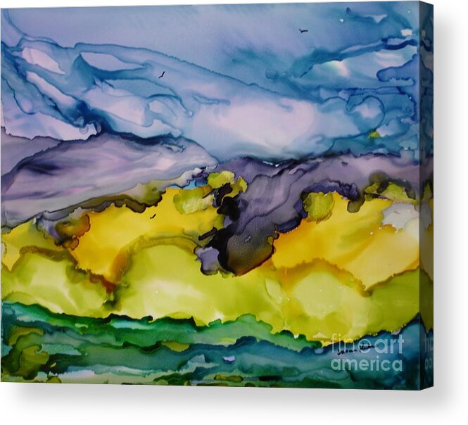 Landscape Acrylic Print featuring the painting Ocean View by Susan Kubes
