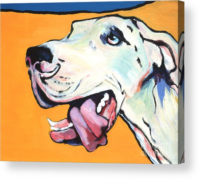 Commissioned Pet Portraits Available Acrylic Print featuring the painting Ol' Blue Eye by Pat Saunders-White