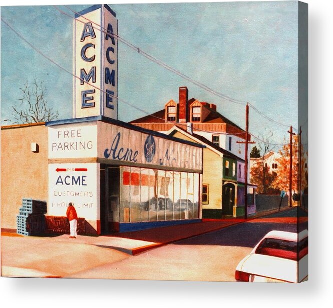 Supermarket Acrylic Print featuring the painting Old Acme Lambertville NJ by Robert Henne