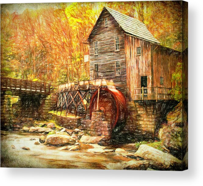 Grist Mill Acrylic Print featuring the photograph Old Grist Mill by Mark Allen