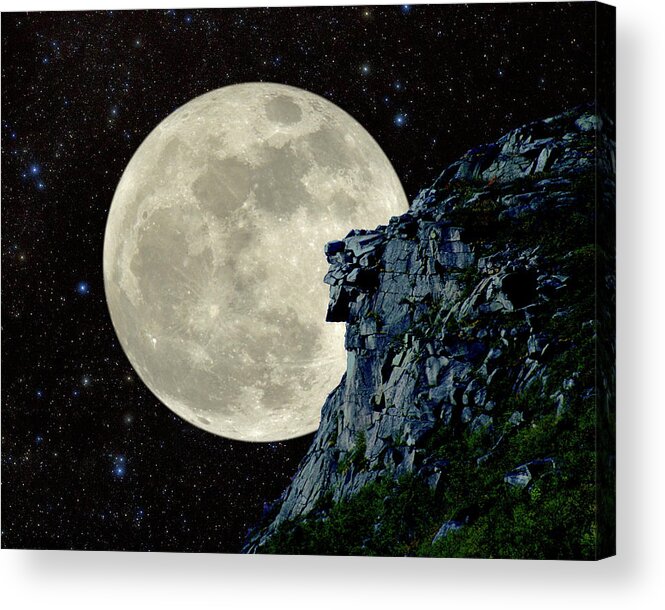 Nh Acrylic Print featuring the photograph Old Man / Man in the Moon by Larry Landolfi