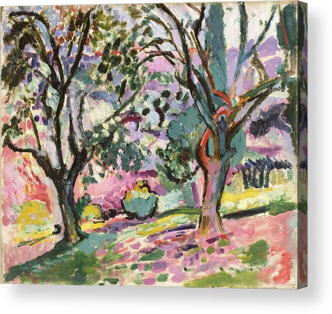 Olive Trees At Collioure 1906 Acrylic Print featuring the painting Olive Trees at Collioure by MotionAge Designs