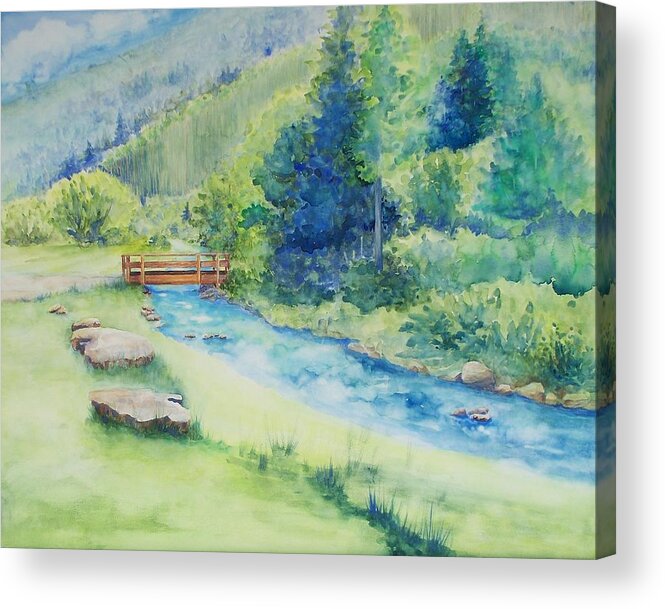 Colorado Acrylic Print featuring the painting On the Way to Blue Lake by Celene Terry