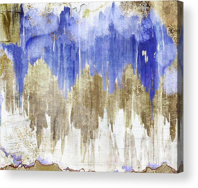 Ikat Acrylic Print featuring the painting Opulence Midnight by Mindy Sommers