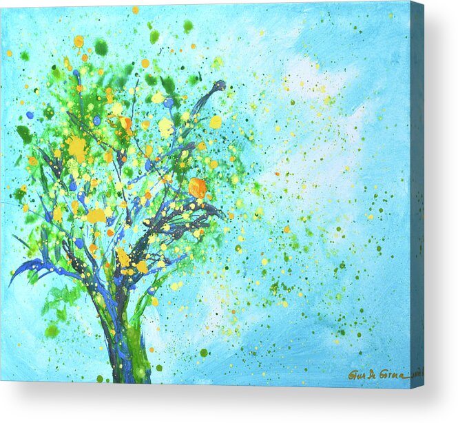 Tree Acrylic Print featuring the painting Orange Tree by Gina De Gorna