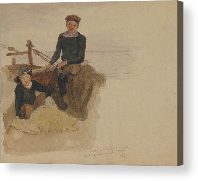 19h Century Art Acrylic Print featuring the drawing Oscar and Bobino on the Fishing Smack by John Singer Sargent
