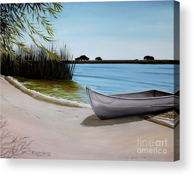 Landscape Acrylic Print featuring the painting Our Beach by Elizabeth Robinette Tyndall
