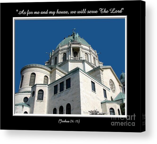Our Lady Of Victory Basilica Acrylic Print featuring the photograph Our Lady of Victory Basilica with Bible Quote by Rose Santuci-Sofranko