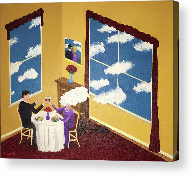 Magritte Acrylic Print featuring the painting Outside In by Thomas Blood