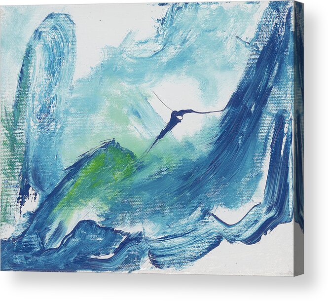 Over Acrylic Print featuring the painting Over The Edge by Joe Loffredo