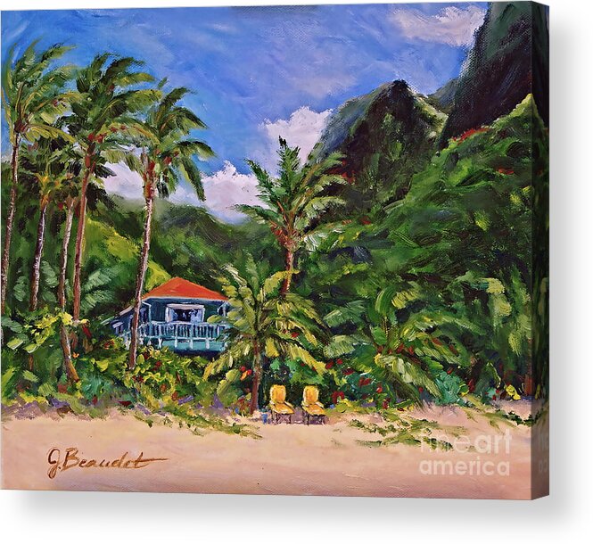 Tropical Acrylic Print featuring the painting P F by Jennifer Beaudet