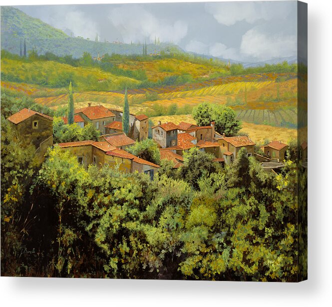 Tuscany Acrylic Print featuring the painting Paesaggio Toscano by Guido Borelli