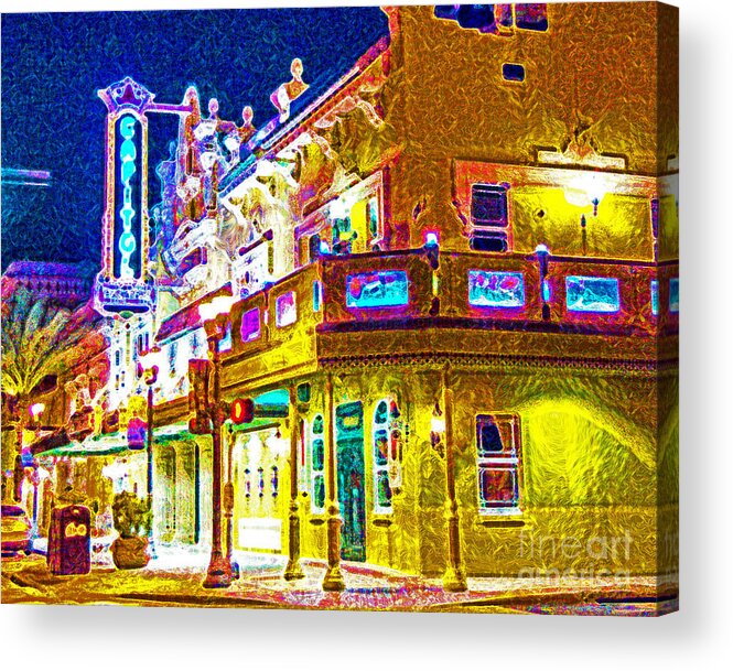 Capitol Acrylic Print featuring the photograph Painted Capitol Theatre by Stephen Whalen