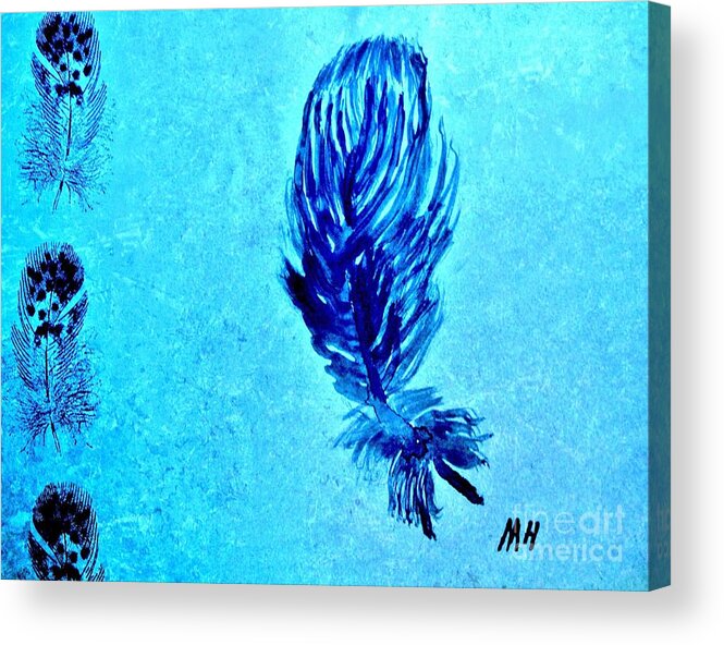 Paint Acrylic Print featuring the painting Painted Feather by Marsha Heiken