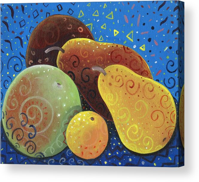 Fruit Acrylic Print featuring the painting Painted Fruit by Helena Tiainen
