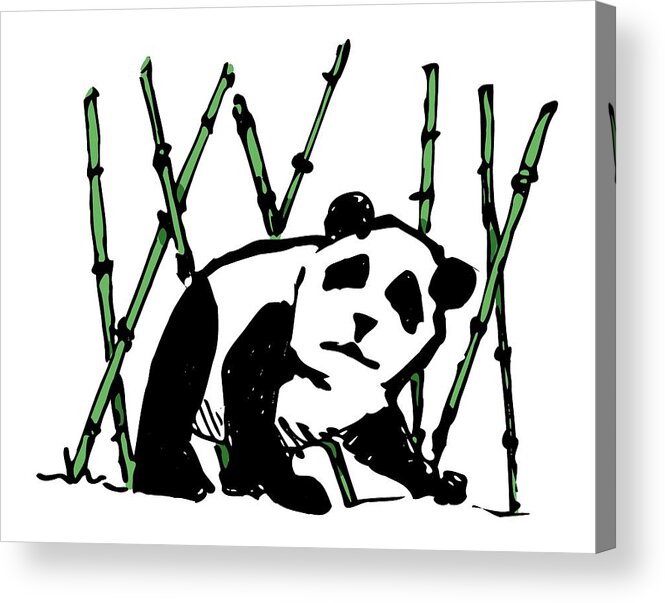 Panda Acrylic Print featuring the digital art Panda by Piotr Dulski