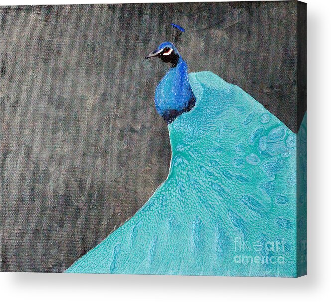 Peacock Acrylic Print featuring the painting Peacock Style by Laurel Best