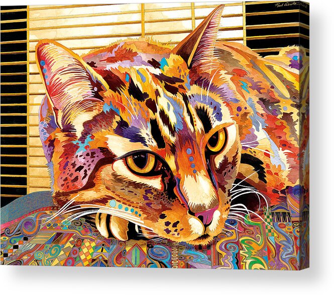 Cat Paintings Acrylic Print featuring the painting Pepa by Bob Coonts