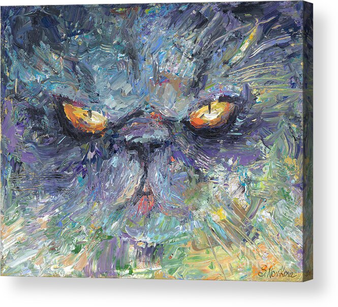 Persian Cat Acrylic Print featuring the painting Persian cat 2 by Svetlana Novikova
