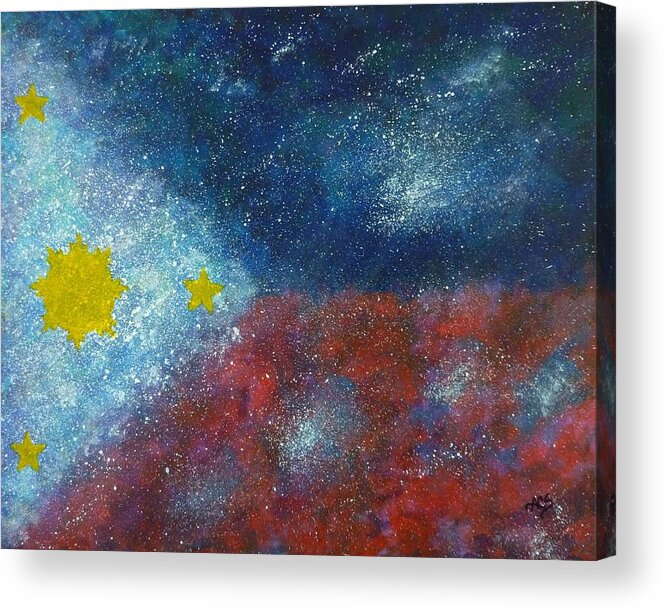 Philippine Flag Acrylic Print featuring the painting Philippine Flag by Amelie Simmons
