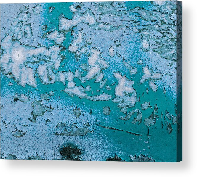 249 Pickup Cool Abstract Paint Paints Painting Painterly Vermont Vt United States America Horizontal Horizontals Wide Cool Texture Textures Smooth Gloss Glossy Spot Spots Spotty Spotted Turquoise Turquoises Bluegreen Bluegreens Teal Teals Blue Blues Azure Azures Cerulean Ceruleans Color Steve Steven Maxx Photography Photo Photographs Acrylic Print featuring the photograph Pickup Cool by Steven Maxx