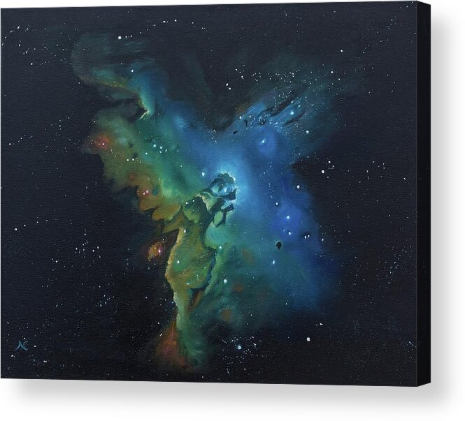 Space Acrylic Print featuring the painting Pillars of Creation by Neslihan Ergul Colley