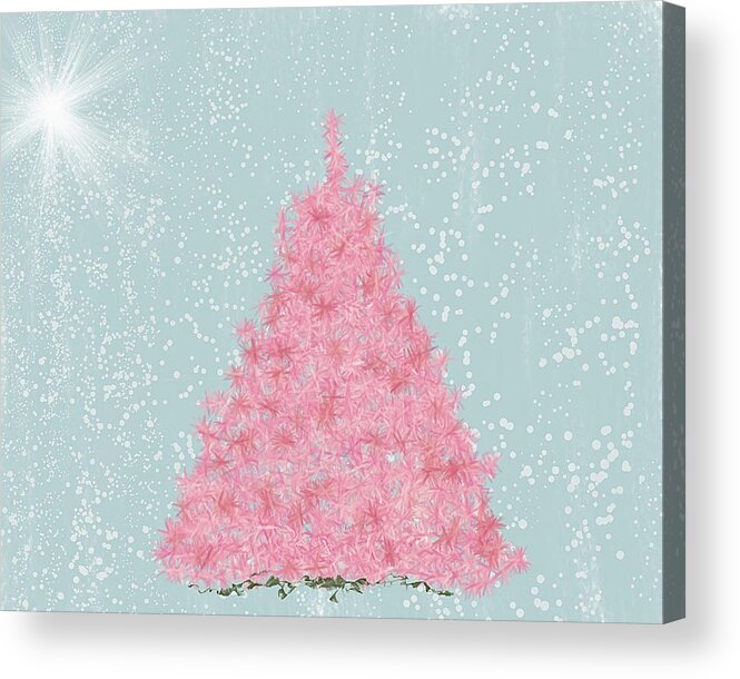 Christmas Acrylic Print featuring the photograph Pink Christmas Tree by Peggy Blackwell