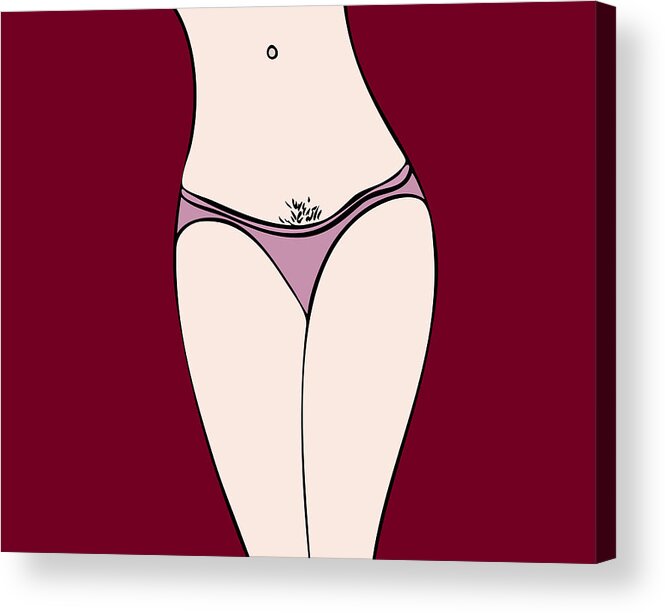 Panties Acrylic Print featuring the painting Pink Panties by Frank Tschakert