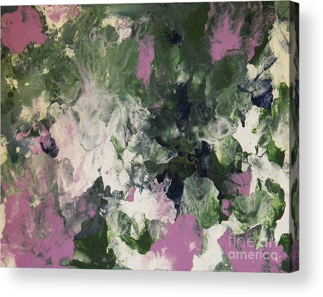 Abstract Acrylic Print featuring the painting Pixie Flowers by Corinne Elizabeth Cowherd
