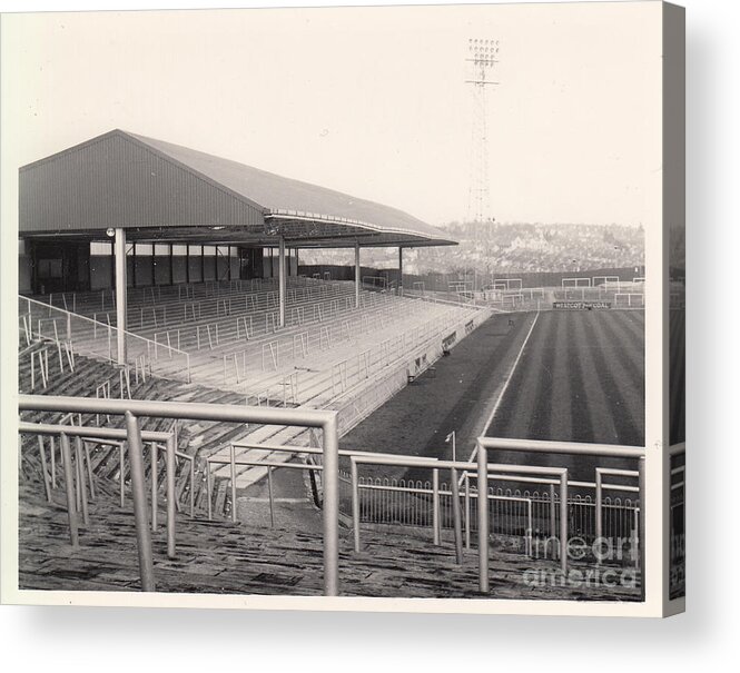  Acrylic Print featuring the photograph Plymouth Argyle - Home Park - Lyndhurst Stand 1 - BW - 1960s by Legendary Football Grounds