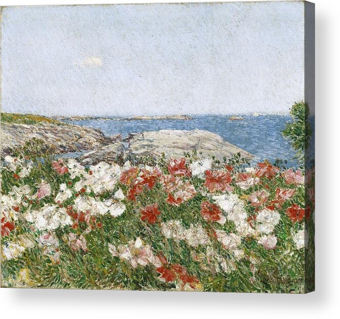 Frederick Childe Hassam (american Acrylic Print featuring the painting Poppies on the Isles of Shoals by MotionAge Designs