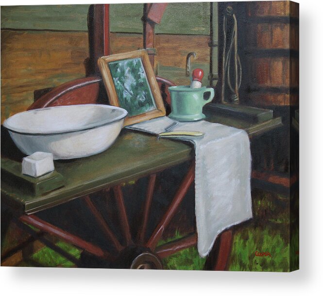 Oil Painting Acrylic Print featuring the painting Prairie Ablutions by Todd Cooper