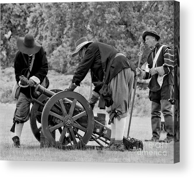 Cannon Acrylic Print featuring the photograph Preparing The Cannon by Linsey Williams