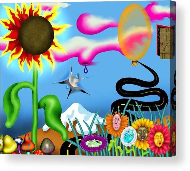 Surrealism Acrylic Print featuring the digital art Psychedelic Dreamscape I by Robert Morin