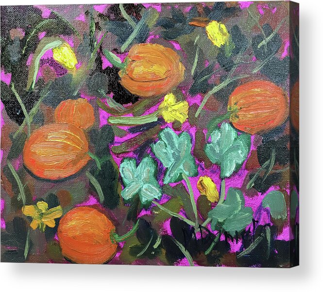 Pumpkin Acrylic Print featuring the painting Pumpkin Patch by Michael Daniels