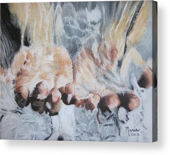 Hands Acrylic Print featuring the painting Purified Hands by Maris Sherwood