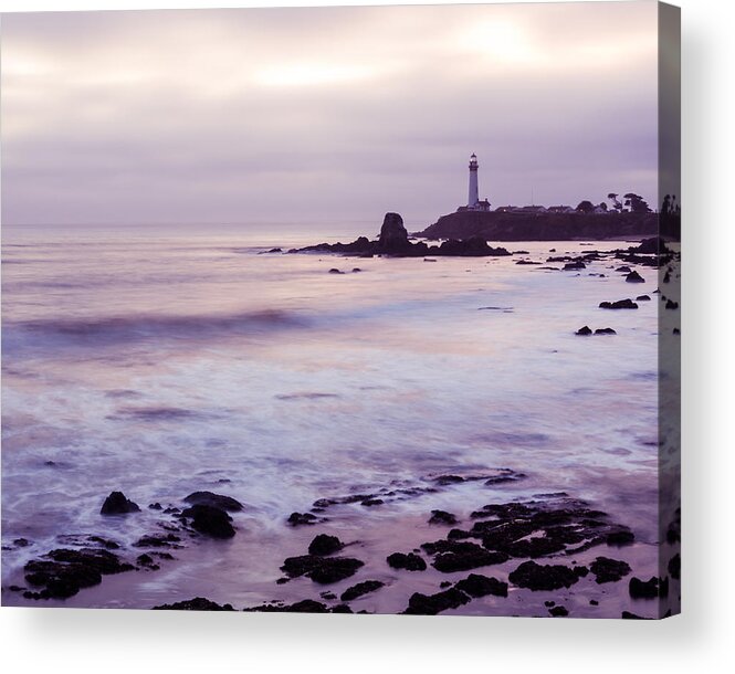 Pigeon Point Lighthouse Acrylic Print featuring the photograph Purple Glow At Pigeon Point Lighthouse Alternate Crop by Priya Ghose