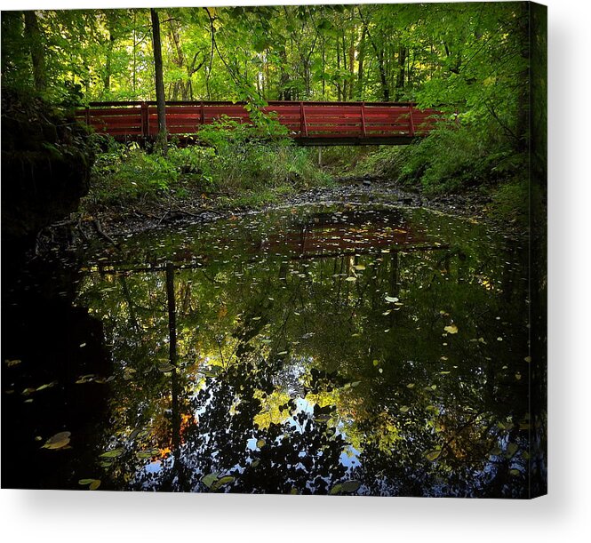 Bridge Acrylic Print featuring the photograph Quiet Reflections by Viviana Nadowski