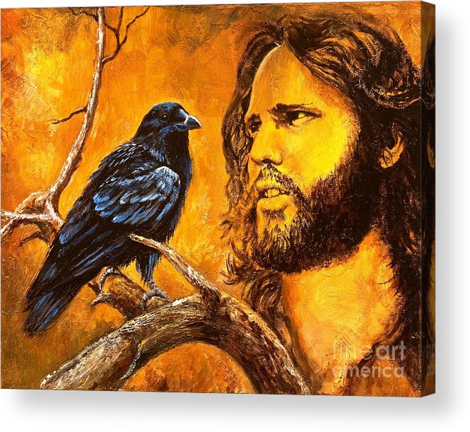Jim Morrison Acrylic Print featuring the painting Raven by Igor Postash