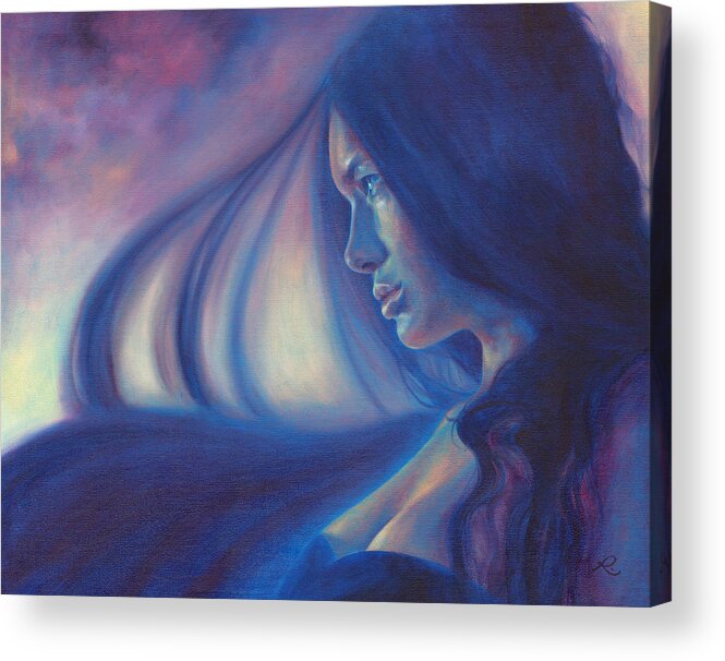 Goddess Acrylic Print featuring the painting Raven Sunrise by Ragen Mendenhall