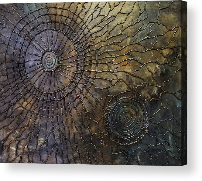 Metallic Painting Acrylic Print featuring the painting Rebirth by Patricia Lintner
