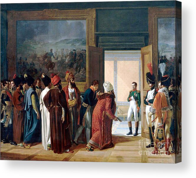 François-henri Mulard - Napoléon Acrylic Print featuring the painting Napoleon Receiving the Ambassador of Persia by MotionAge Designs